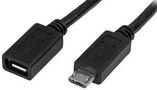 USB CABLE, 2.0 MICRO B PLUG-RCPT, 500MM USBUBEXT50CM