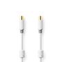 Coax Cable | IEC (Coax) Male | IEC (Coax) Female | Gold Plated | 100 dB | 75 Ohm | Double Shielded | 2.00 m | Round | PVC | White | Box CSBW40015WT20 5412810265282