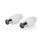 IEC (Coax) Connector | Straight | Female / Male | Nickel Plated | 75 Ohm | Screw | Cable input diameter: 7.0 mm | Metal / PVC | White | 2 pcs | Box CSBW40999WT 5412810265732