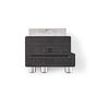 SCART Adapter | SCART Male | S-Video Female / 3x RCA Female | Nickel Plated | Switchable | ABS | Black | 1 pcs | Box CVGB31902BK 5412810289783