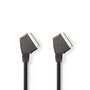 SCART Cable | SCART Male | SCART Male | Nickel Plated | 480p | 1.50 m | Round | PVC | Black | Label CVGL31001BK15 5412810428250