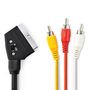 Cable SCART Male - 3x RCA Male Switchable 2.00 m, Black CVGL31130BK20 5412810426737