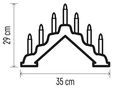 Jõulukaunistus "KÜÜNLAD" 2xAA, 29cm, 7x LED, soe valge, puidust, taimer, EMOS DCAW11 8592920098417