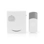 Wireless Doorbell Set | Battery Powered | 3 V DC | 1x CR2032 | Volume: 80 dB | Signal range: 300 m | IP44 | 36 Melodies | 1 Receiver | Grey / White DOORB211WT 5412810328451