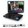 Portable 9" DVD player with USB headphones and mounting bracket Blue / Black DVP-910BU 8711902037873