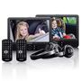 2x 9” portable DVD player with USB SD built-in battery headphone and bracket Black DVP-939 8711902033479