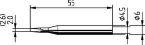 Jooteotsik ERSADUR, 2,6mm/0,102in, ERSA ER0162KD 4003008052565