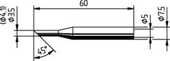 Jooteotsik ERSADUR, 45° 4,1 mm/0,161 tolli, ERSA ER0172LD 4003008052602