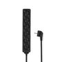 Extension Socket | Type F (CEE 7/7) | 6-Way | 3.00 m | 3680 W | 16 A | Kind of grounding: Side Contacts | 230 V AC 50/60 Hz | Socket angle: 45 ° | H05VV-F 3G1.5mm² | Black ESOC630F1BK 5412810466023