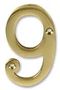 NUMERAL, 3", BRASS, NO '9' D01259