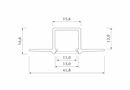 LED-profiil LED-ribadele, alumiiniumist anodeeritud, süvistatud, GAUDI, 2m PROF-GAUDI-2Ms 5904405930434