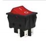 Klahvlüliti, ON-OFF, fikseeritud, 4k. 15A / 250Vac, 22x30mm, DPST, punane, valgustatud LEMP 230V KE/BI/LI/220R/6A