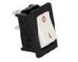 Rocker switch; ON-OFF, fixed, 2pins. 6A/250Vac, 19x12mm, SPST, black, white rocker KE/SM/2F/W