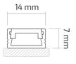 Alumiiniumprofiil valge kattega LED ribale, kuldne, pealispind LINE MINI 2m LINEM-OP-2M-G 5908293403742