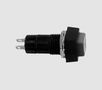 Switch:push-button; OFF-(ON) nonfixed, 2pins. 1A/250VAC SPST-NO Ø12mm, balck button M/MI/SQ/B