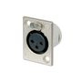 3 pole female receptacle, solder contacts, Nickel housing, silver contacts NTR-NC3FP-1