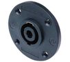 4 pole chassis connector, black round G-size flange, countersunk thru holes NTR-NL4MPR