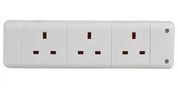 TRAILING SOCKET, 3WAY, WHITE 9338