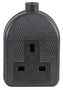 SOCKET, EXTENSION, 1WAY, RUBBER, BLACK 0138-BK