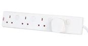 EXTENSION LEAD, 4GANG, IND SW, 5M 9393-5M
