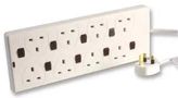 EXTENSION LEAD, 8 GANG, INDIV-SW, 2M 2808S