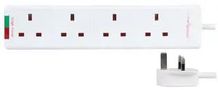 EXTENSION FOUR GANG SURGE 5M WHITE H4G+5M