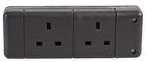 EXTENSION SOCKET 2 GANG BLACK 9148 BLACK