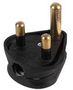 ROUND PIN MAINS PLUG 15A BLACK 888 BLACK