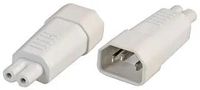ADAPTER, IEC C14-IEC C7, 10A/250V, WHT HC.147 WHT