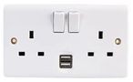 CASA 2G SW SOCKET + 2.1A USB PORT D1500USBNR