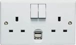 2G SW SOCKET + 2.1A USB PORT VX1500USB/D