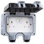 OUTDOOR TWIN SWITCHED DP SOCKET IP66 PELB1120