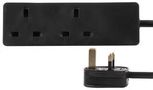 EXTENSION LEAD TWO GANG BLACK 1M PELB1396