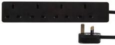 EXTENSION LEAD FOUR GANG BLACK 1M PELB1407