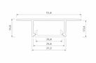 Profiil LED ribadele, alumiinium, anodeeritud, süvistatav, PLATO, 2m PROF-PLATO-2Ms 5904405930038