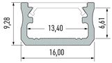 Profiili alumiinium anodeeritud musta LED riba pind, A, 1m LUMINES PROF-A-1Mb 5901854770154