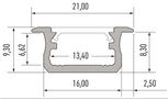 LED profiil LUMINES tüüp B, hõbedane, anodeeritud 2.02m (saatmine ainult kulleriga), 10-0024-20 PROF-B-2Ms 5901854771144