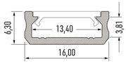 LED profiil LUMINES tüüp D, hõbedane, anodeeritud, 2.02m, 10-0044-20, (saatmine ainult kulleriga) PROF-D-2Ms 5901854776453