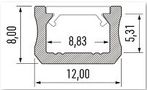 LED profiil LUMINES tüüp X, hõbedane, anodeeritud, 2.02m 10-0084-20 (saatmine ainult kulleriga) PROF-X-2Ms 5901854773414