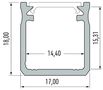 Anodeeritud alumiiniumprofiil Y, must, LED ribadele, 17x18mm, Y, 2,02m, 10-0092-20, LUMINES PROF-Y-2Mb 5901854773834