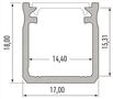 LED Profile LUMINES type Y silver anodized 1 m PROF-Y-1Ms 5901854774107