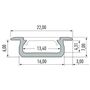 Aluminum profile for LED strips recessed, thin, Z, 3m LUMINES PROF-Z-3Ms 5901854776156