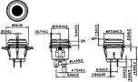 Rocker switch; ON-OFF, fixed. 4pins. 6A/250Vac, Ø17.5mm DPST-NO illuminated, red R13-527B2L-02/R