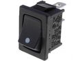 ROCKER выключатель; (ВКЛ)-ВЫКЛ, фиксированный, 2 контакта. 10A / 250Vac, 21x15мм SPST черный R13-66F-02