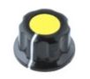 Knob for potentiometer Ø19mm plastic yellow with white mark RAN/19-6Y