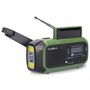 Emergency Radio | Portable Design | DAB+ / FM | Battery Powered / Hand Crank / Solar Powered / USB Powered | Alarm clock | Black / Green RDDBCR2000GN 5412810444175