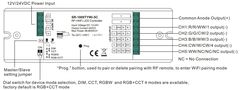 LED kontroller DIM / RGBW / CCT, TUYA Wi-Fi, + Perfect RF, 12-24V 5x4A, Sunricher SR-1009TYWI-5C