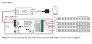 LED kontroller DIM / RGBW / CCT, TUYA Wi-Fi, + Perfect RF, 12-24V 5x4A, Sunricher SR-1009TYWI-5C