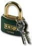 PADLOCK BRASS 40MM GREEN K12540BGRED