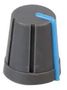 KNOB, SOFT TOUCH, D SHAFT, GREY CR-R4-3